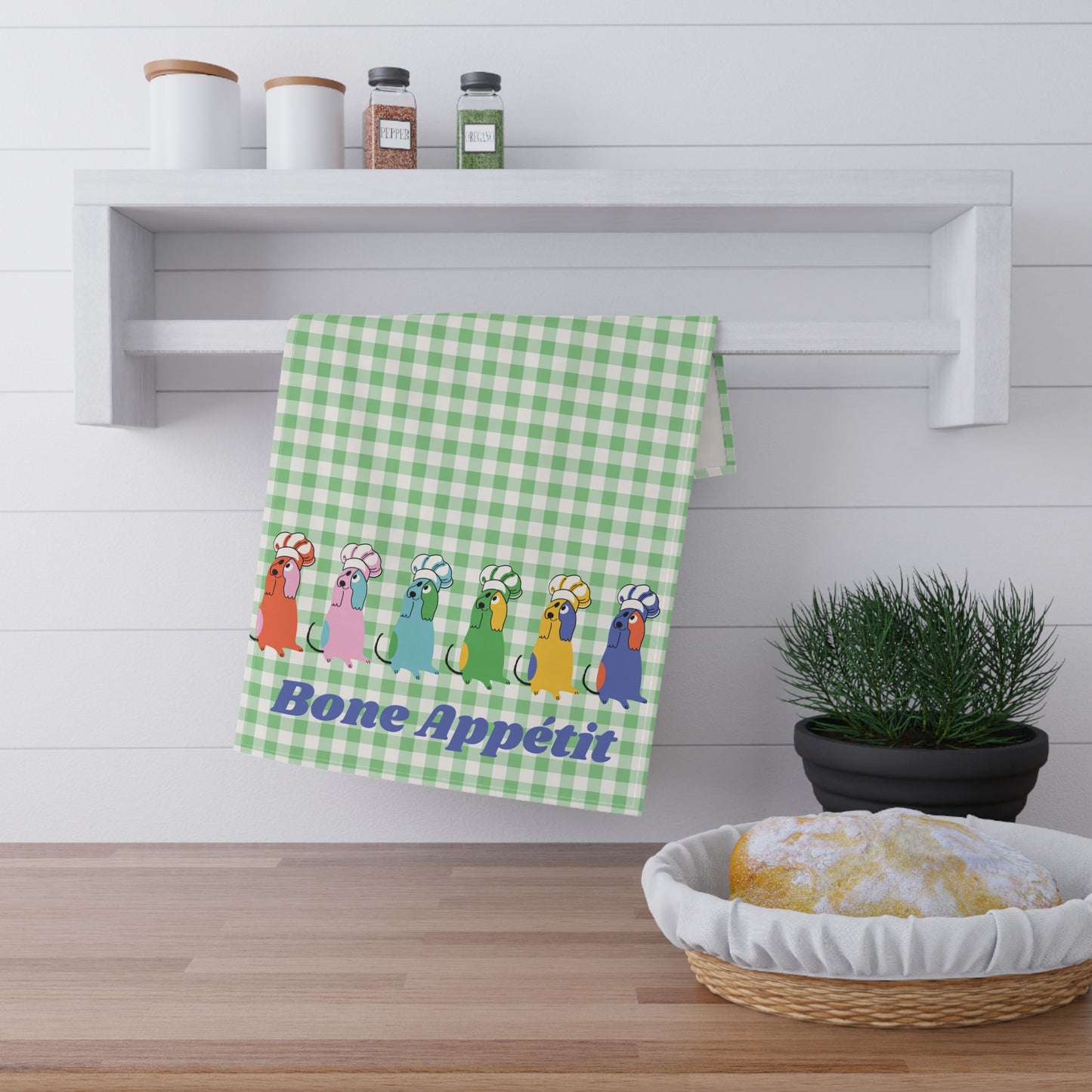 Gingham Bone Appetit Dish Towel