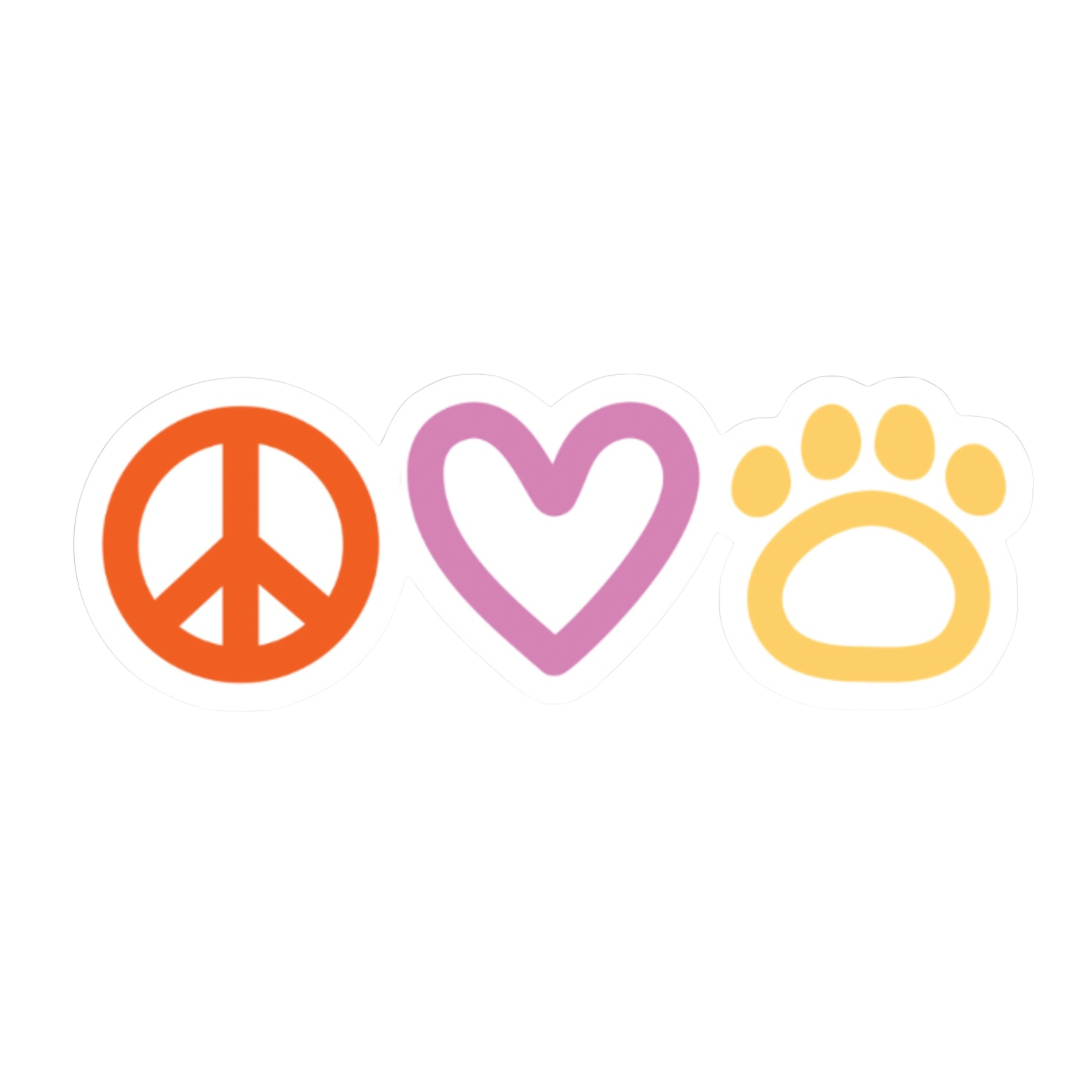 PEACE LOVE & DOGS STICKER