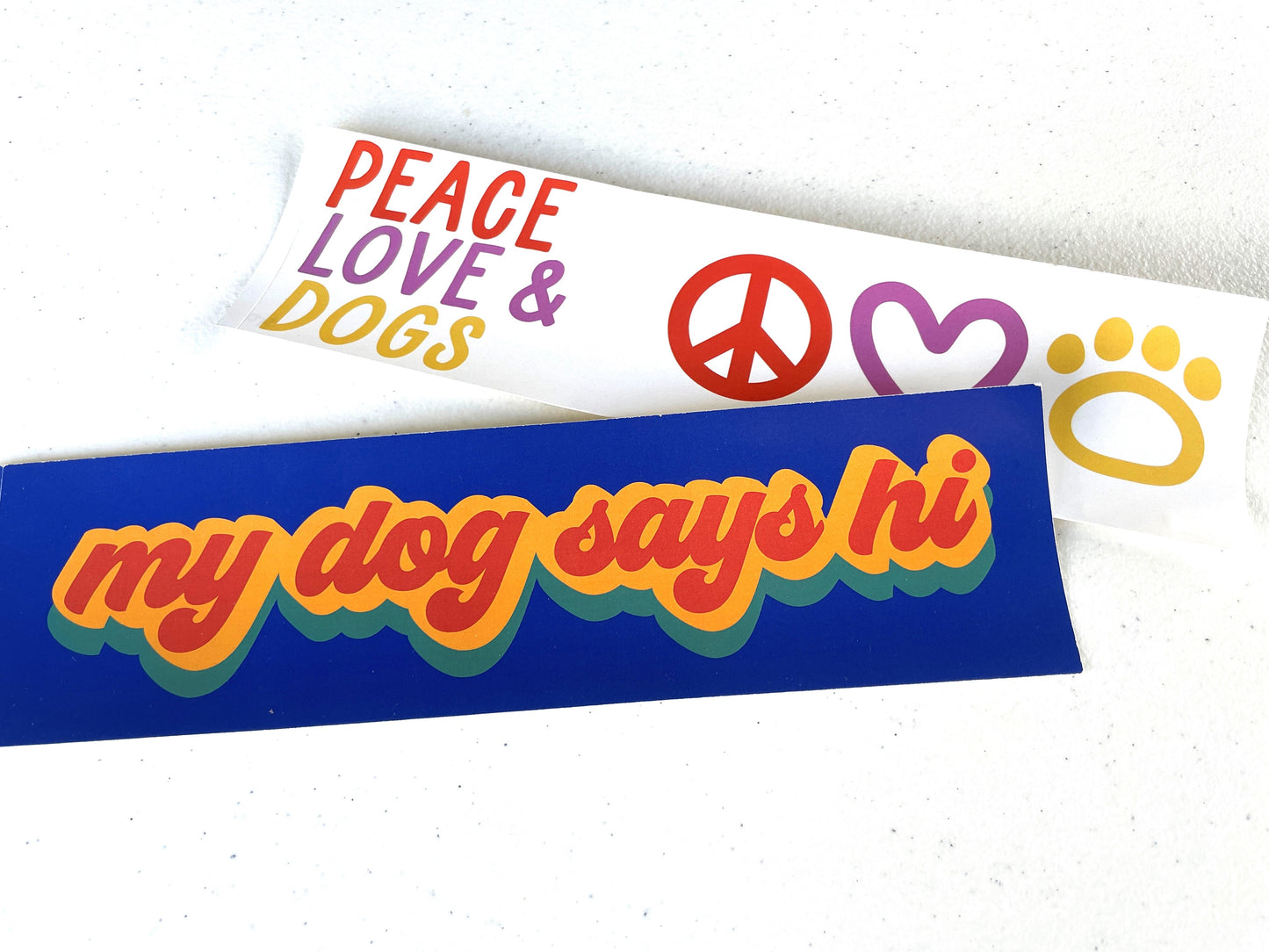 PEACE LOVE & DOGS BUMPER STICKER