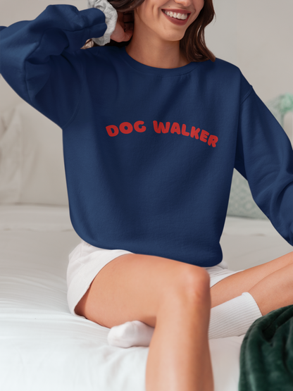 Dog Walker Crewneck Sweatshirt | Red Text