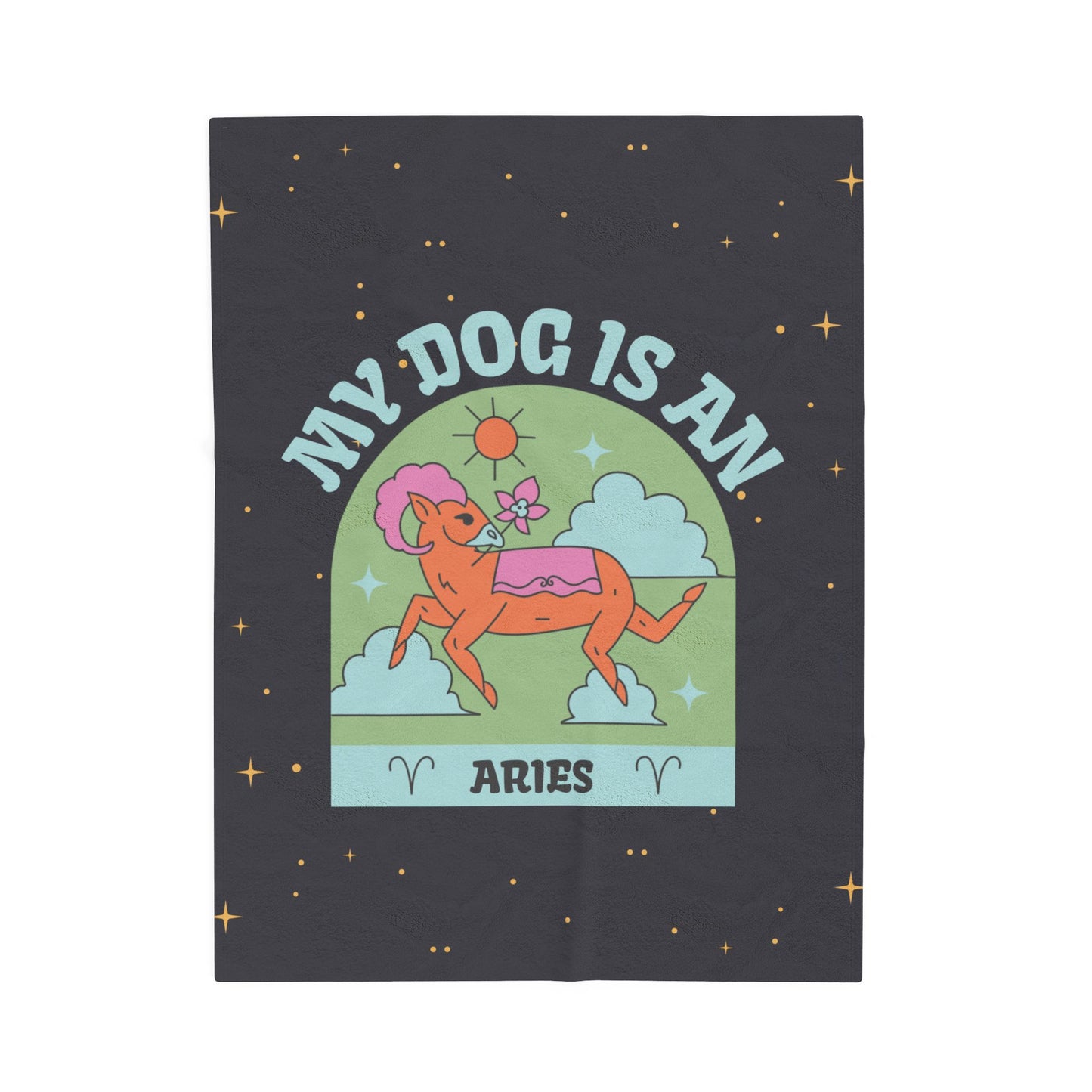 My Dog is an Aries Plush Blanket