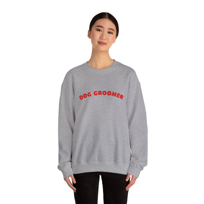 Dog Groomer Crewneck Sweatshirt | Red text