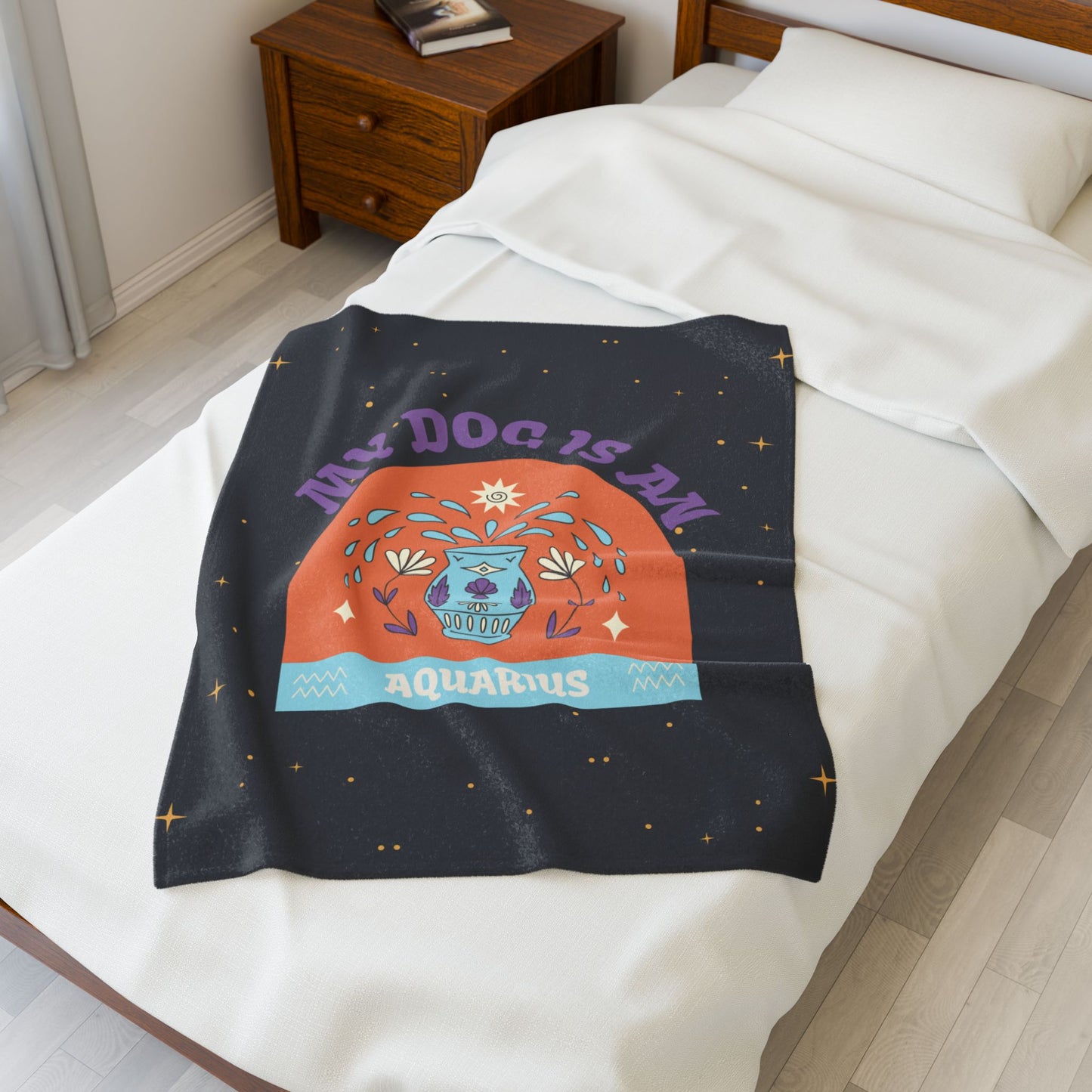 My Dog is an Aquarius Plush Blanket