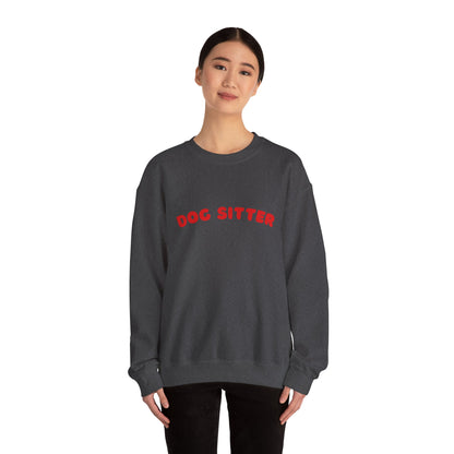 Dog Sitter Crewneck Sweatshirt | Red Text