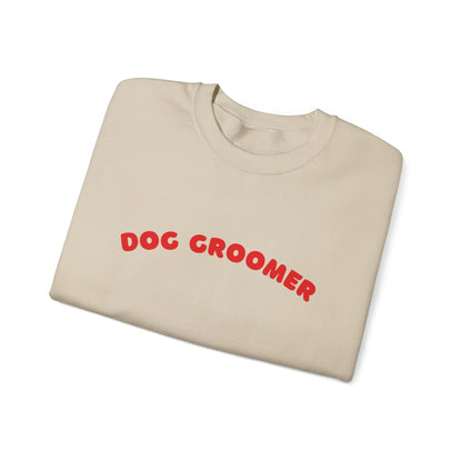 Dog Groomer Crewneck Sweatshirt | Red text