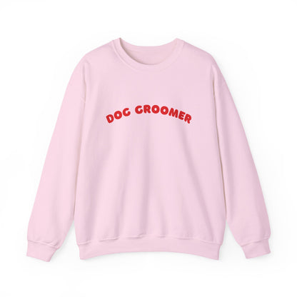 Dog Groomer Crewneck Sweatshirt | Red text