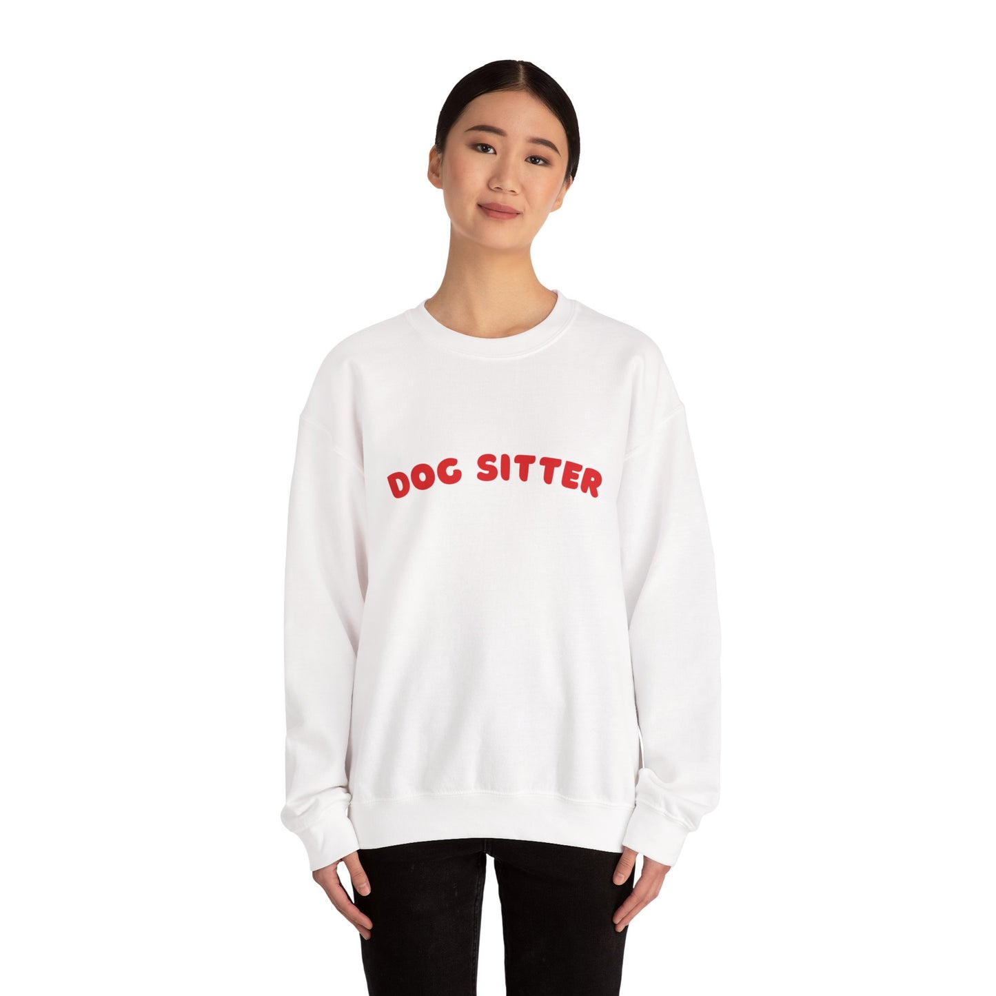 Dog Sitter Crewneck Sweatshirt | Red Text