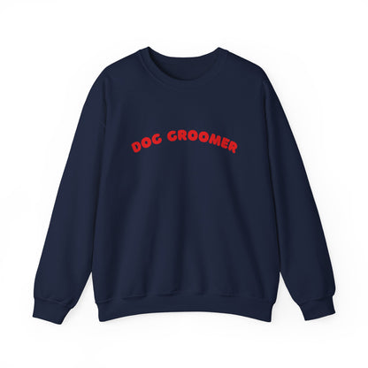 Dog Groomer Crewneck Sweatshirt | Red text