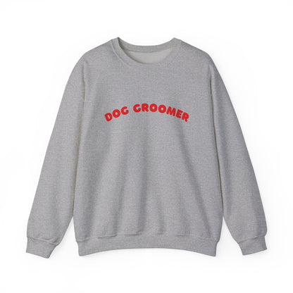 Dog Groomer Crewneck Sweatshirt | Red text