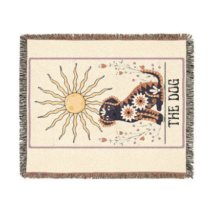The Dog Tarot Card Woven Blanket