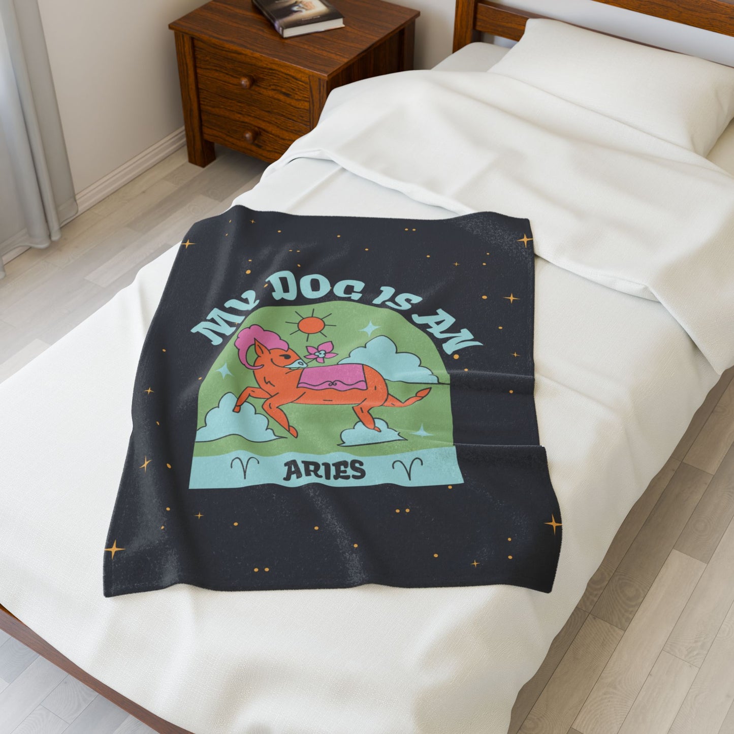 My Dog is an Aries Plush Blanket