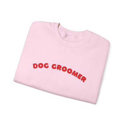 Dog Groomer Crewneck Sweatshirt | Red text