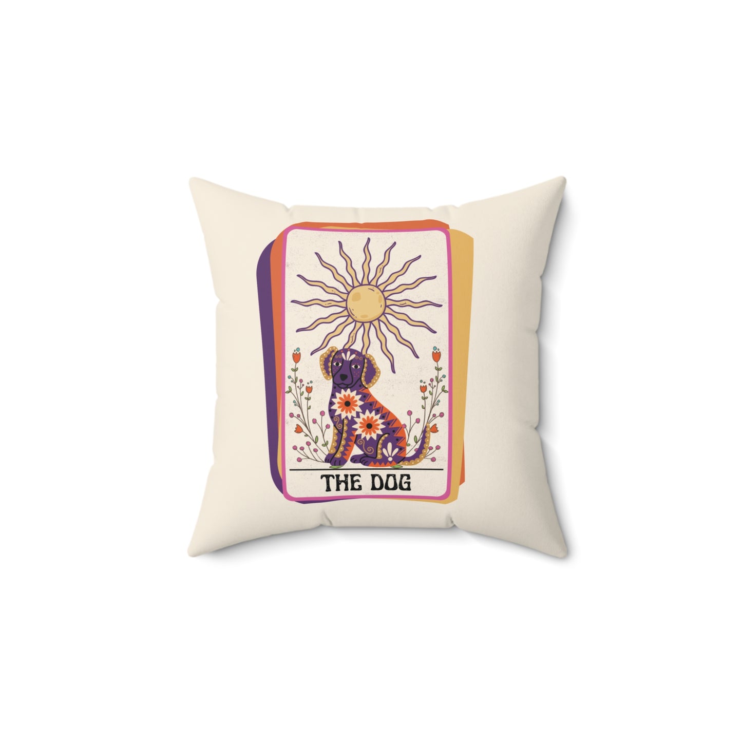 The Dog Tarot Card Throw Pillow
