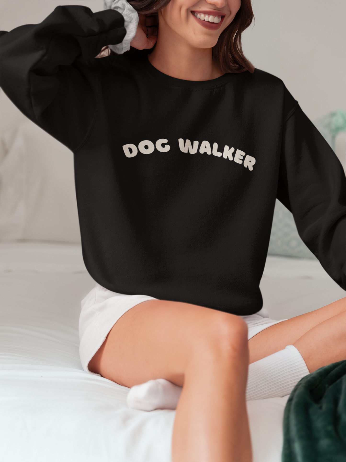 Dog Walker Crewneck Sweatshirt | white text