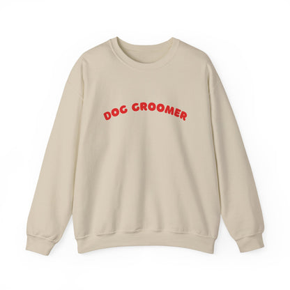 Dog Groomer Crewneck Sweatshirt | Red text