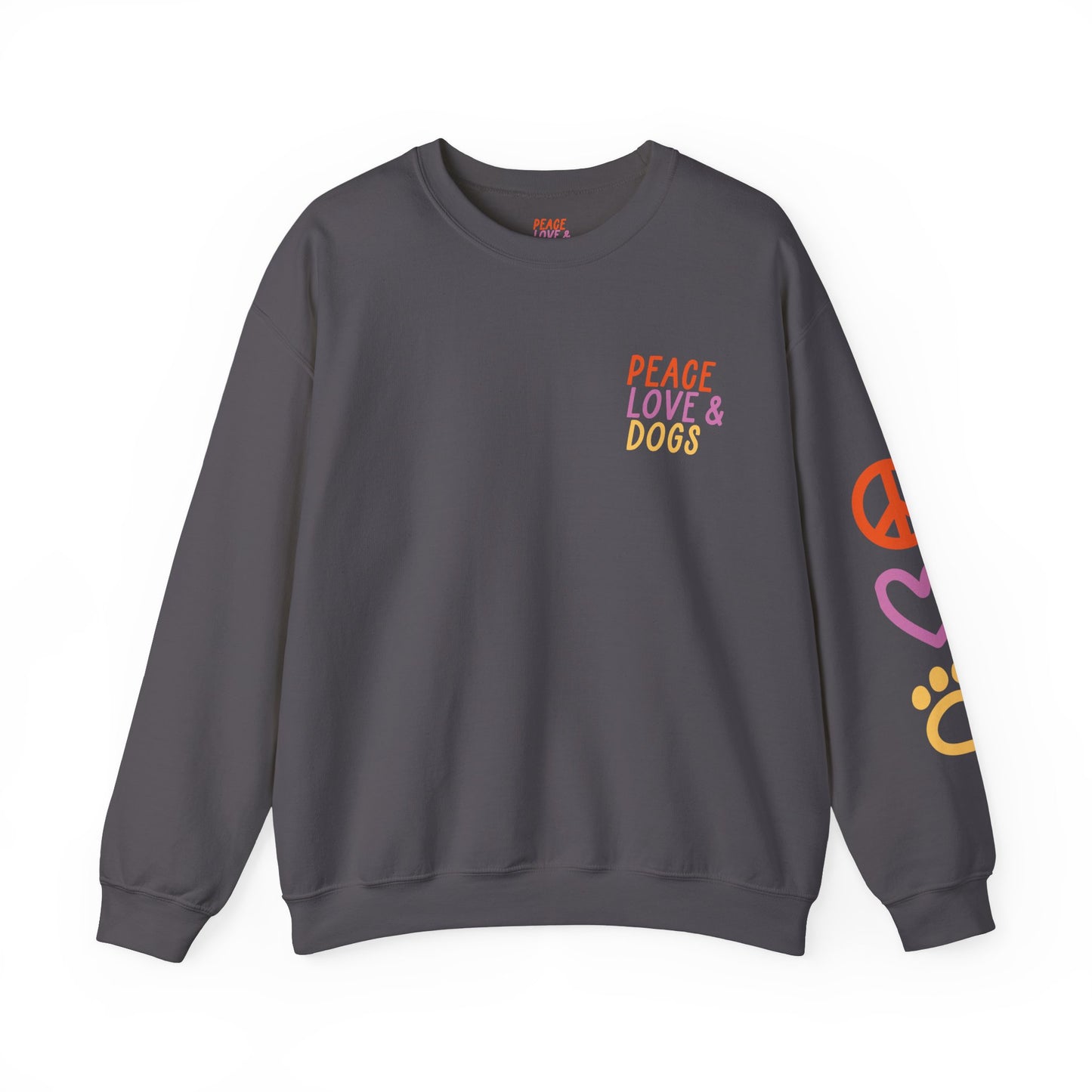 PEACE LOVE & DOGS SWEATSHIRT- GREY