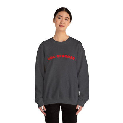 Dog Groomer Crewneck Sweatshirt | Red text