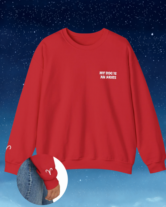 My Dog is an Aries Embroidered Sweatshirt