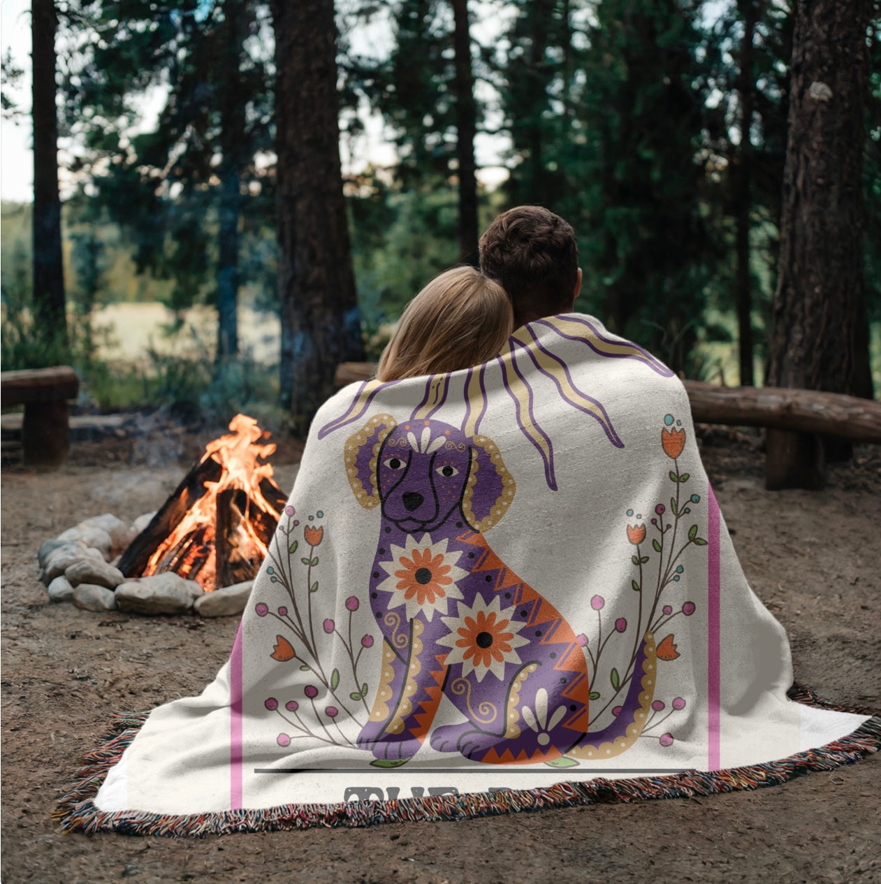 The Dog Tarot Card Woven Blanket