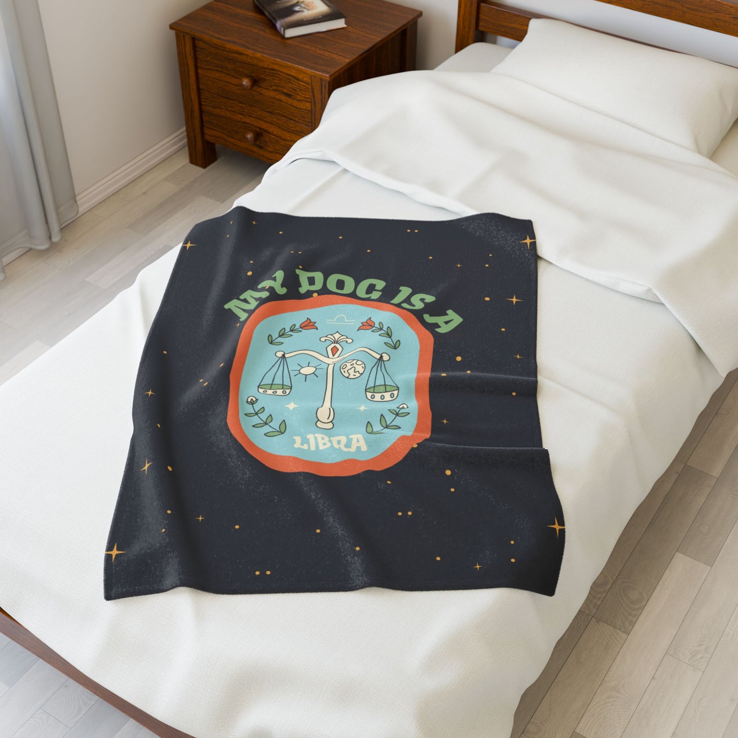 My Dog is a Libra Plush Blanket