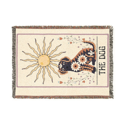 The Dog Tarot Card Woven Blanket