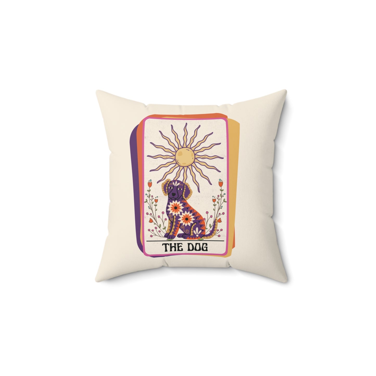 The Dog Tarot Card Throw Pillow