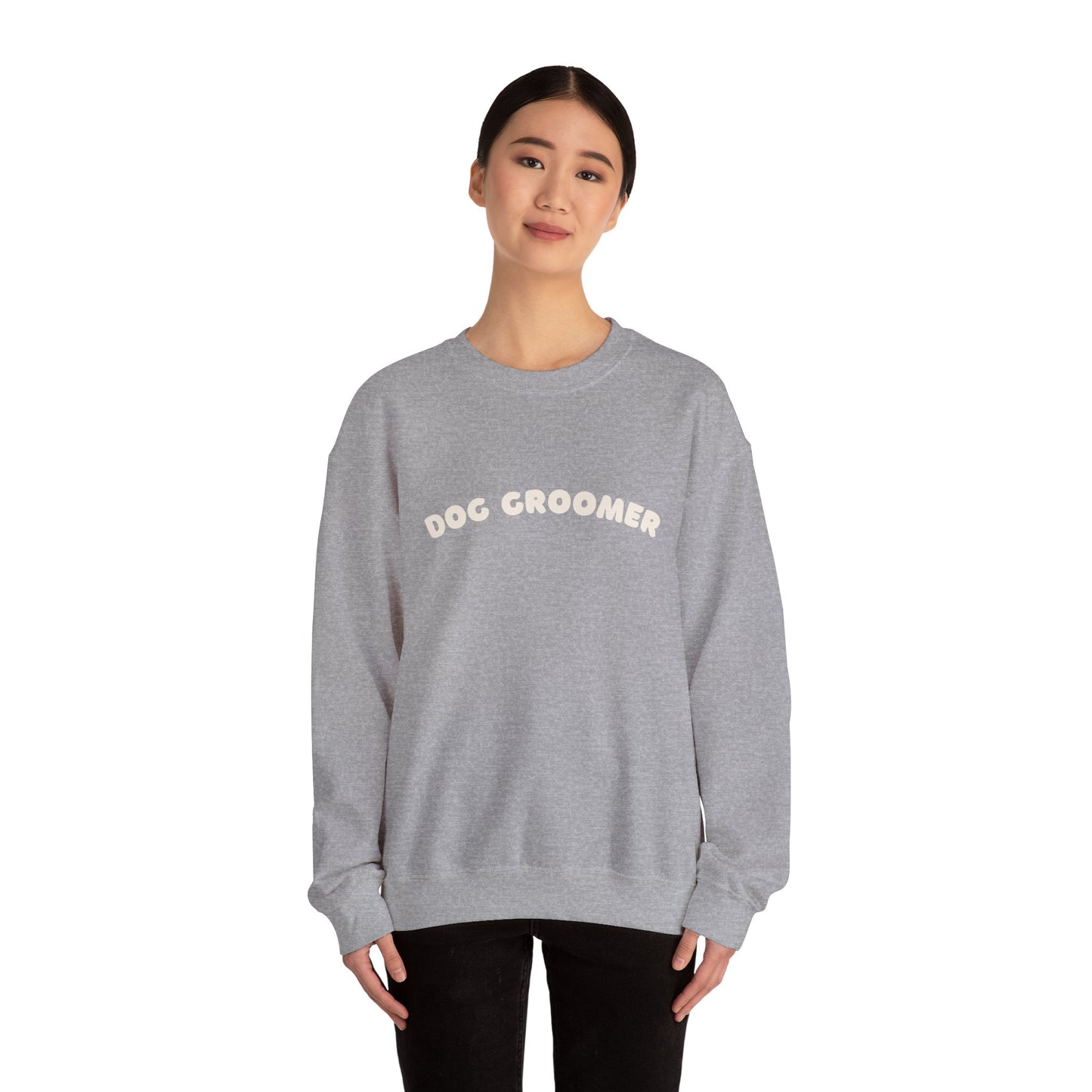 Dog Groomer Crewneck Sweatshirt | White text