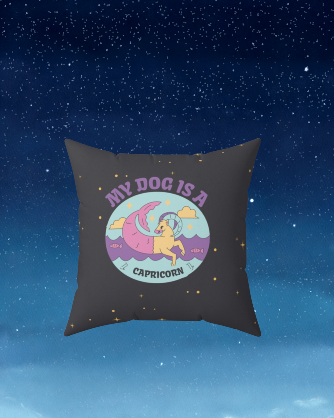 My Dog is a Capricorn Throw Pillow