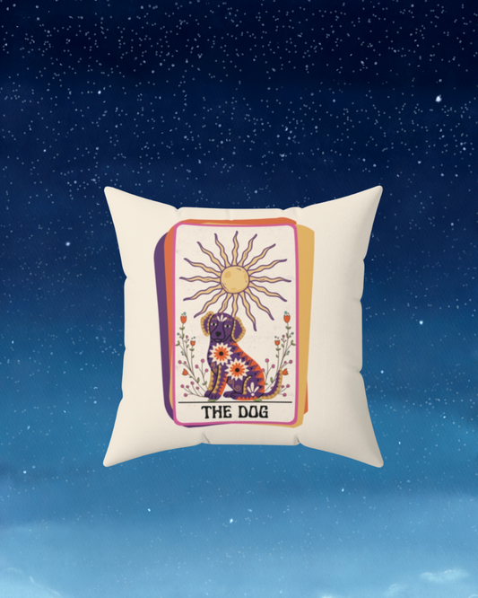 The Dog Tarot Card Throw Pillow