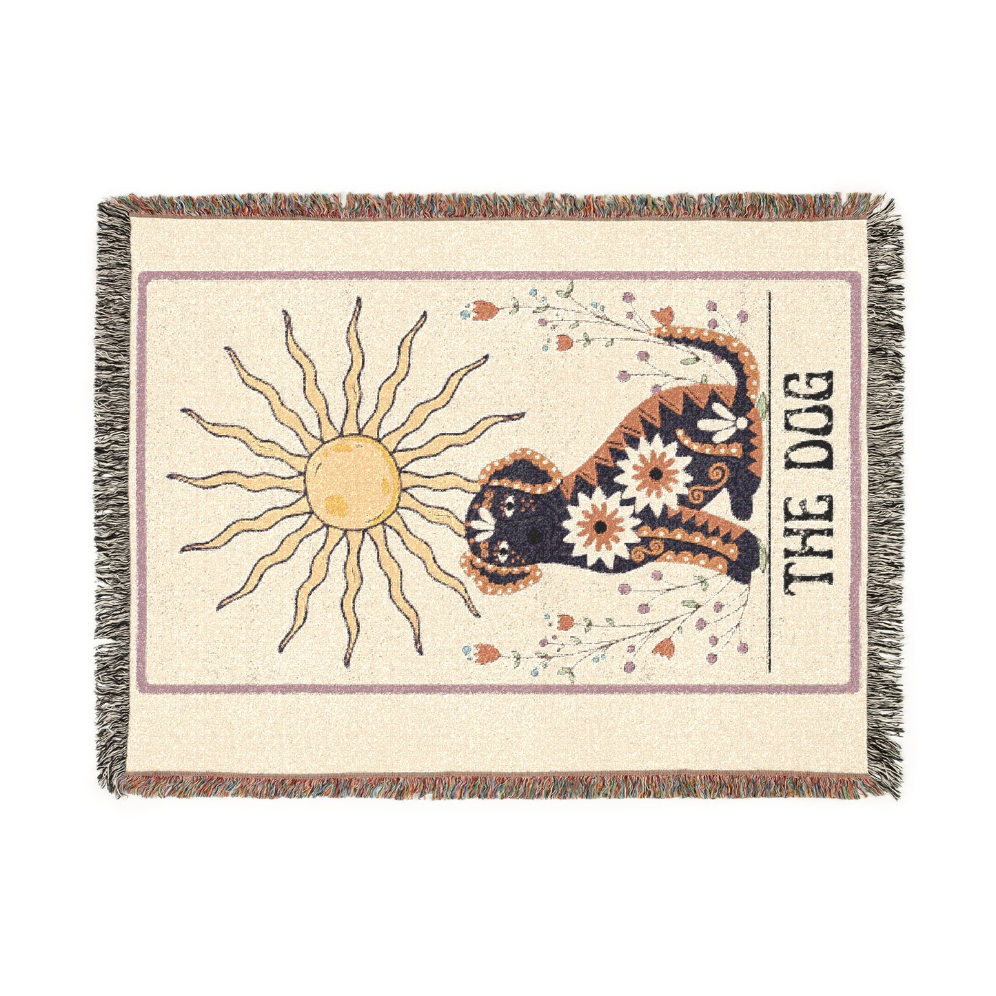 The Dog Tarot Card Woven Blanket