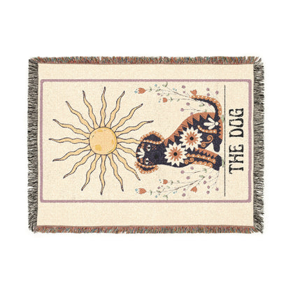 The Dog Tarot Card Woven Blanket