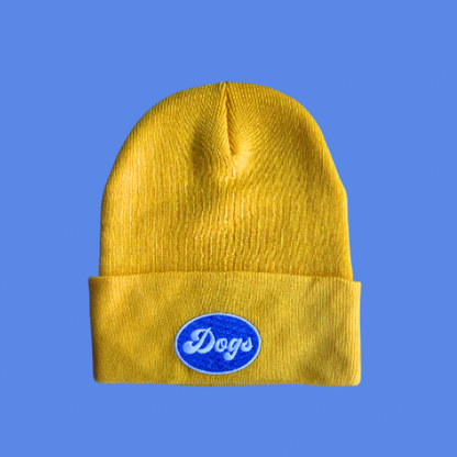Yellow Beanie with Embroidered Patch