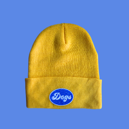 Yellow Beanie with Embroidered Patch