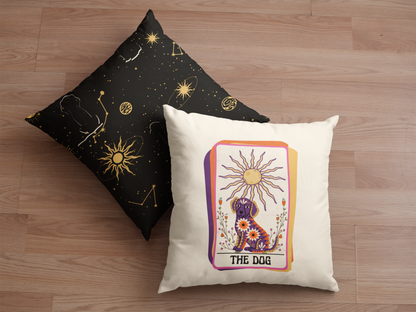 The Dog Tarot Card Throw Pillow