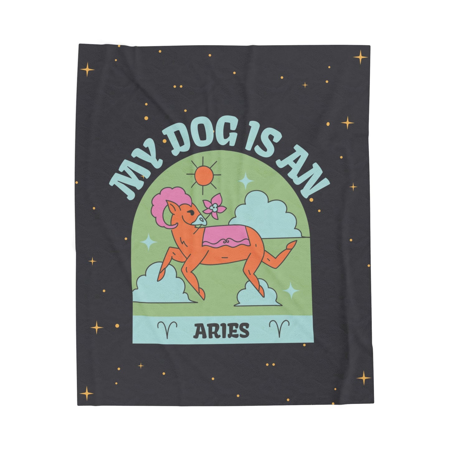My Dog is an Aries Plush Blanket