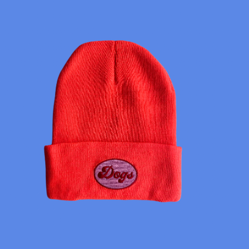 Orange Beanie with Embroidered Patch