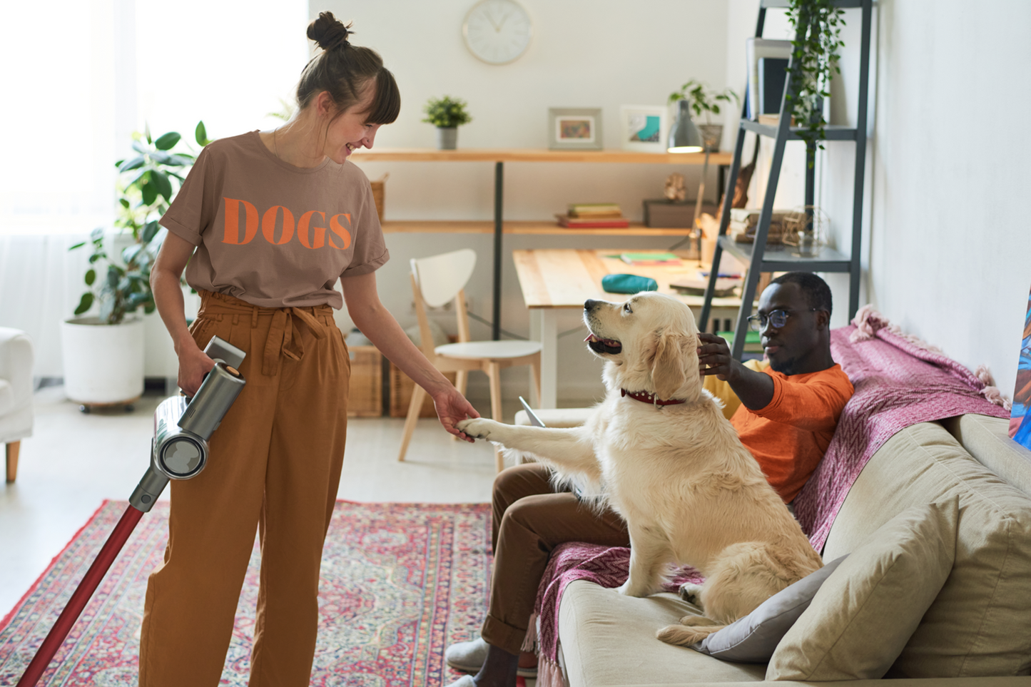 DOGS T SHIRT BROWN + ORANGE