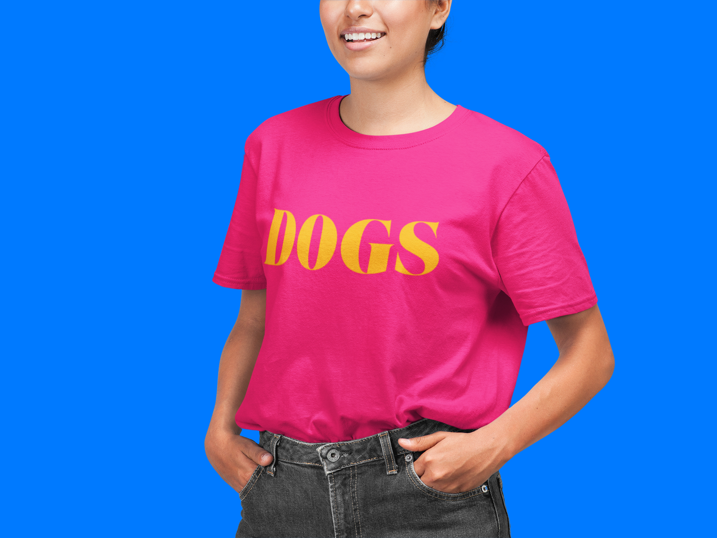 DOGS T SHIRT PINK + YELLOw