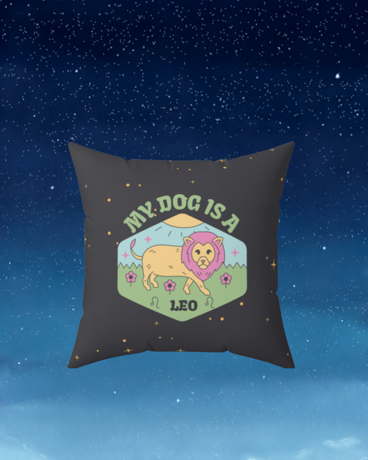 My Dog is a Leo Throw Pillow