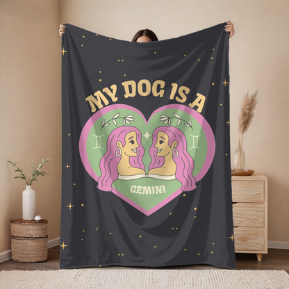 My Dog is a Gemini Plush Blanket
