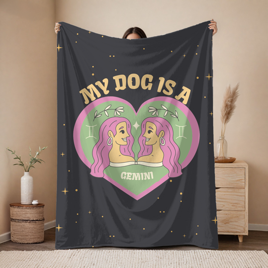 My Dog is a Gemini Plush Blanket