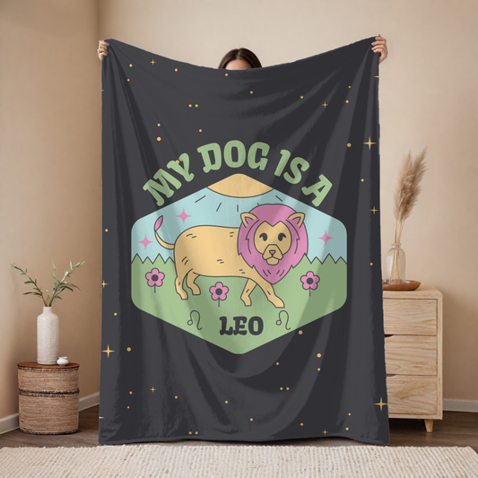 My Dog is a Leo Plush Blanket