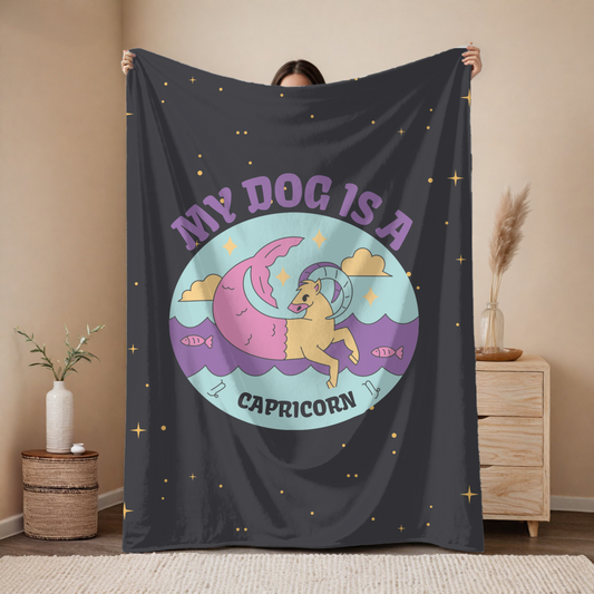 My Dog is a Capricorn Plush Blanket