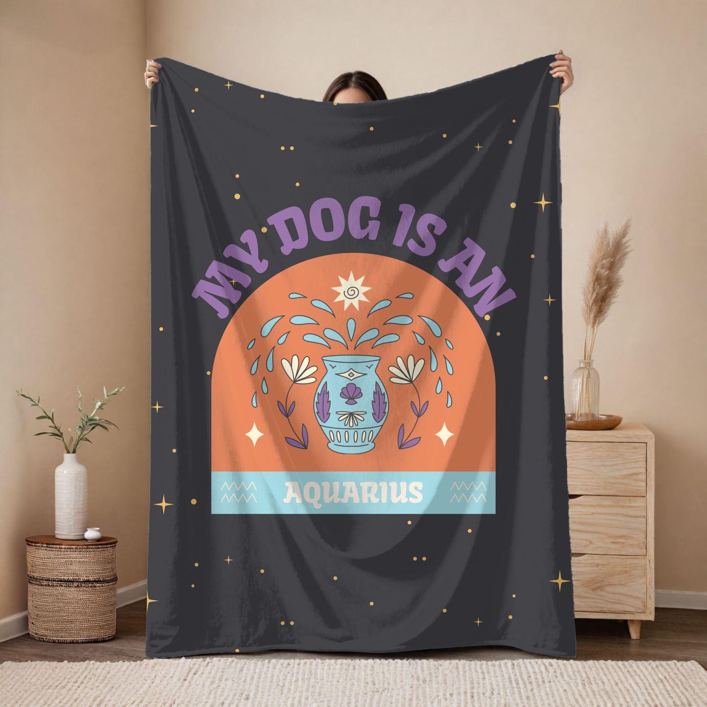 My Dog is an Aquarius Plush Blanket