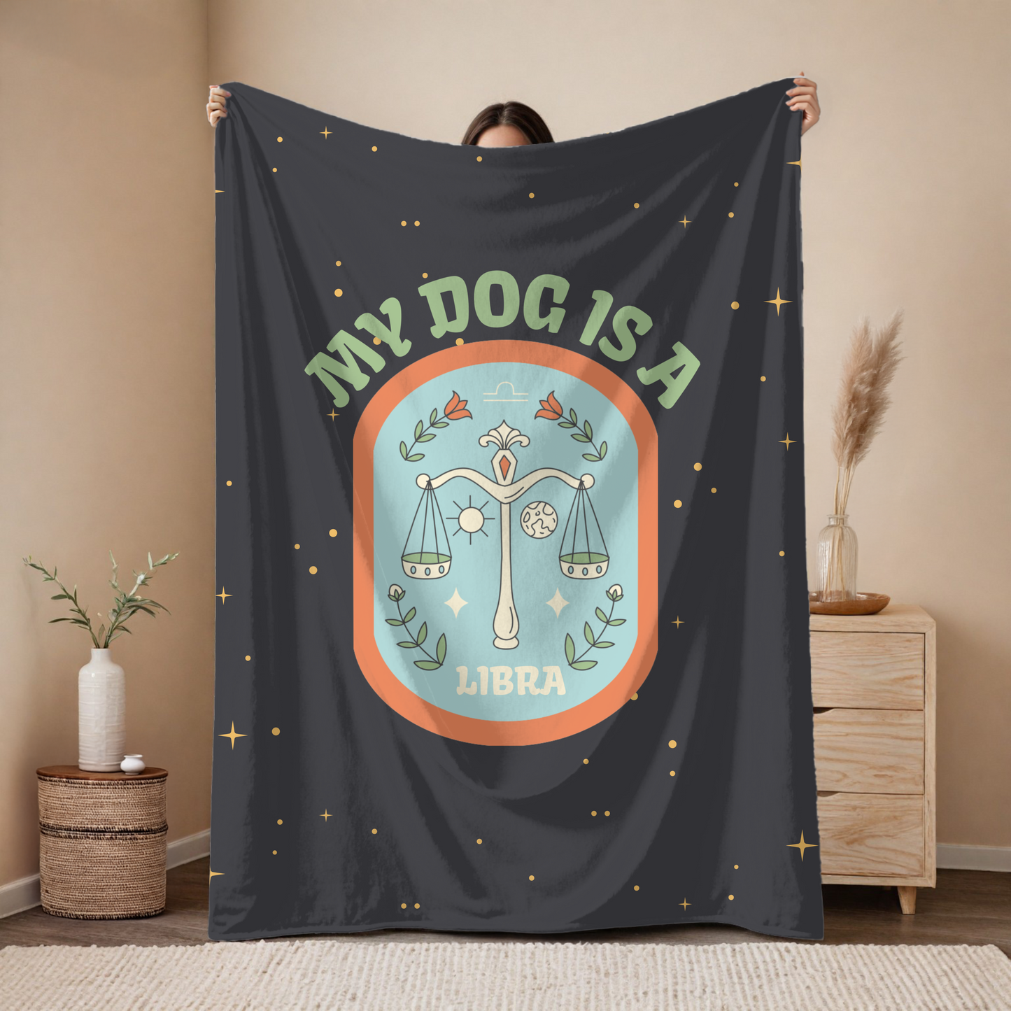 My Dog is a Libra Plush Blanket