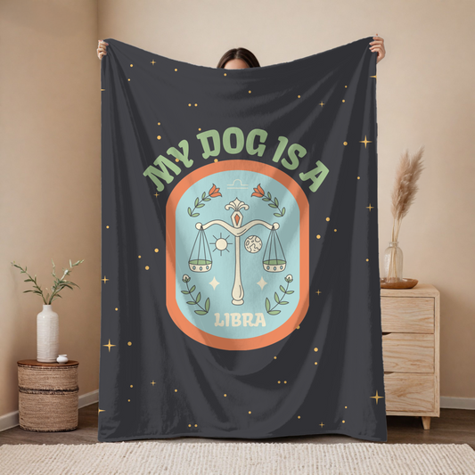 My Dog is a Libra Plush Blanket