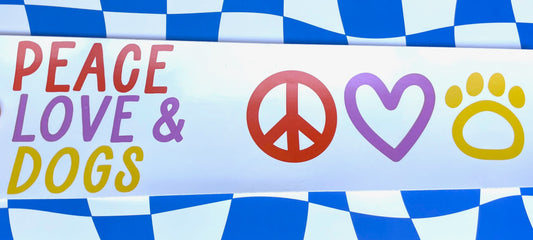 PEACE LOVE & DOGS BUMPER STICKER