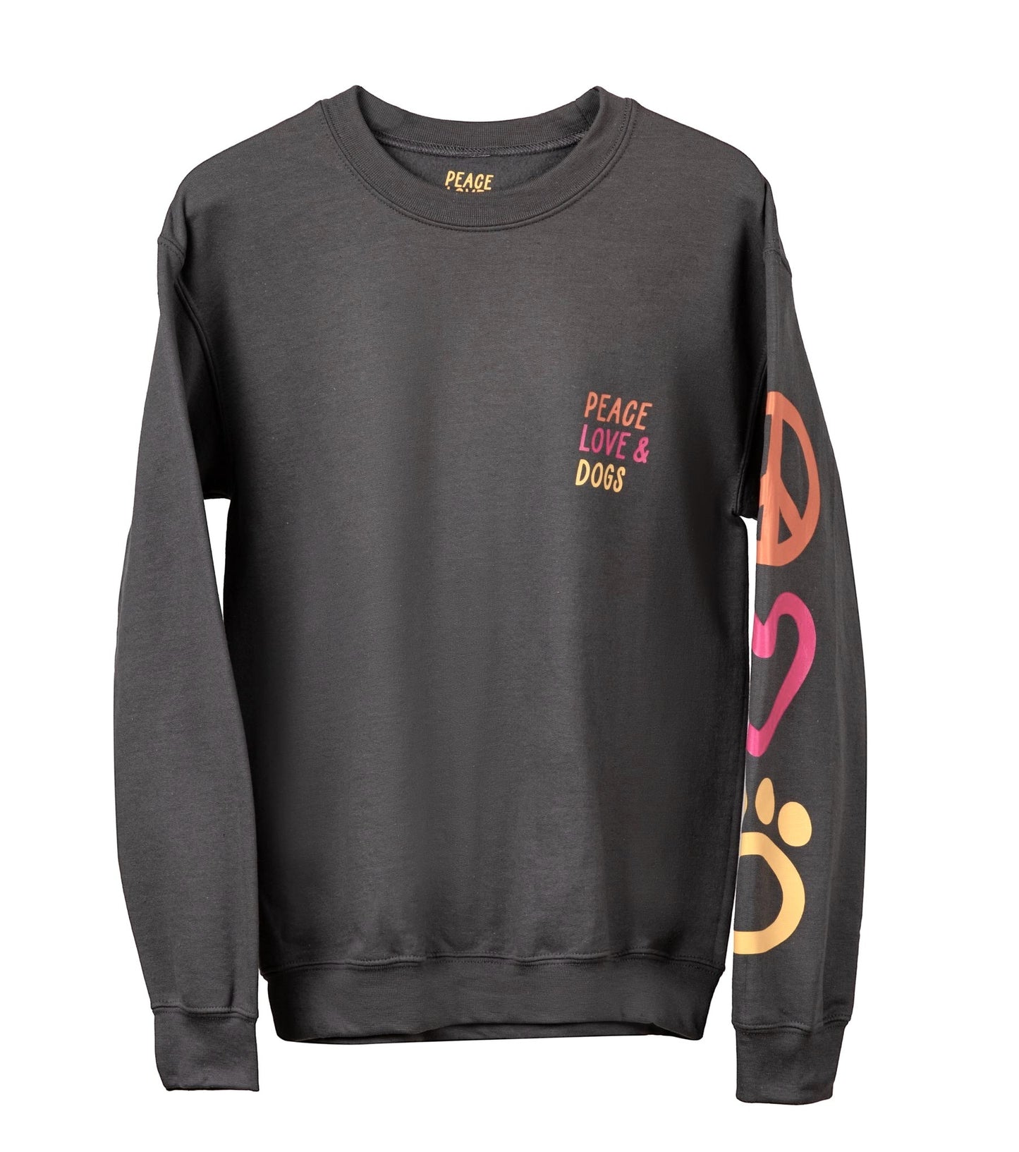 GREY PEACE LOVE & DOGS SWEATSHIRT