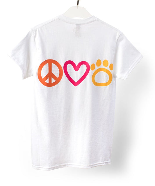 PEACE LOVE & DOGS UNISEX T-SHIRT