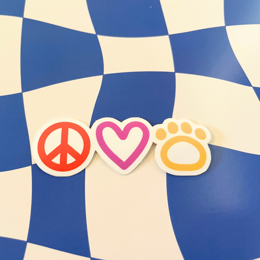 PEACE LOVE & DOGS STICKER